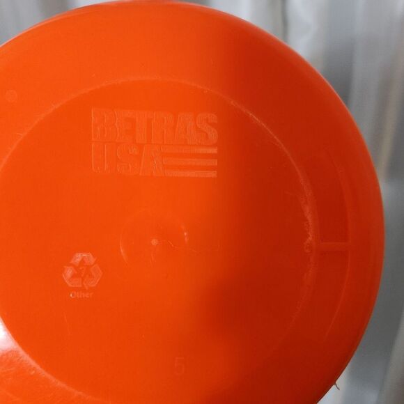 Vintage Retro Betras USA Big Mug Water Bottle Summer Fun Neon Orange Beach 52 Oz - Picture 9 of 13